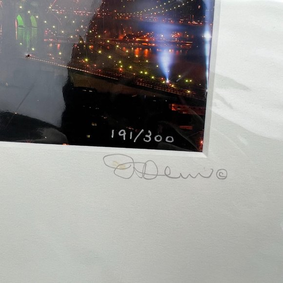 Michael J Leu Art Print SIGNED 300 Cityscape New York City Brooklyn Bridge NYC 1 - Picture 5 of 8